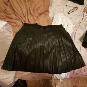 Faux leather pleated skirt